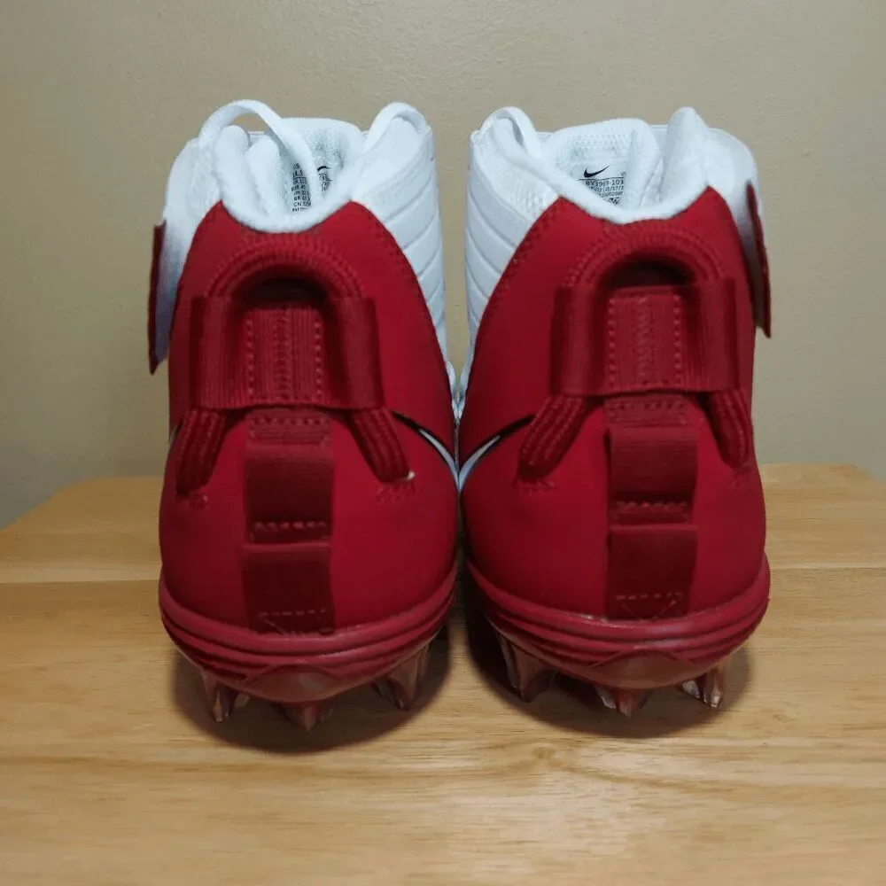Nike Force Savage Pro 2 Football Cleats White Red BV3969-103 Men's Size 14.5